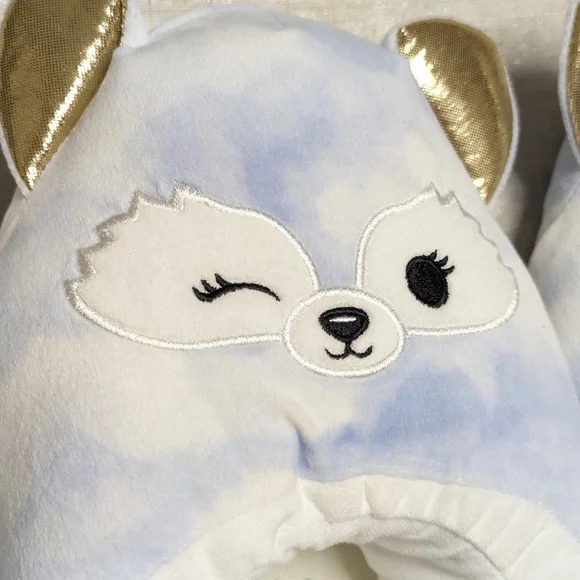 NWT Squishmallows Aqua Owl Mini Backpack & Blue Fox/Wolf Slippers Bundle - Picture 11 of 13